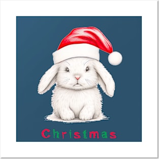 Christmas bunny Posters and Art